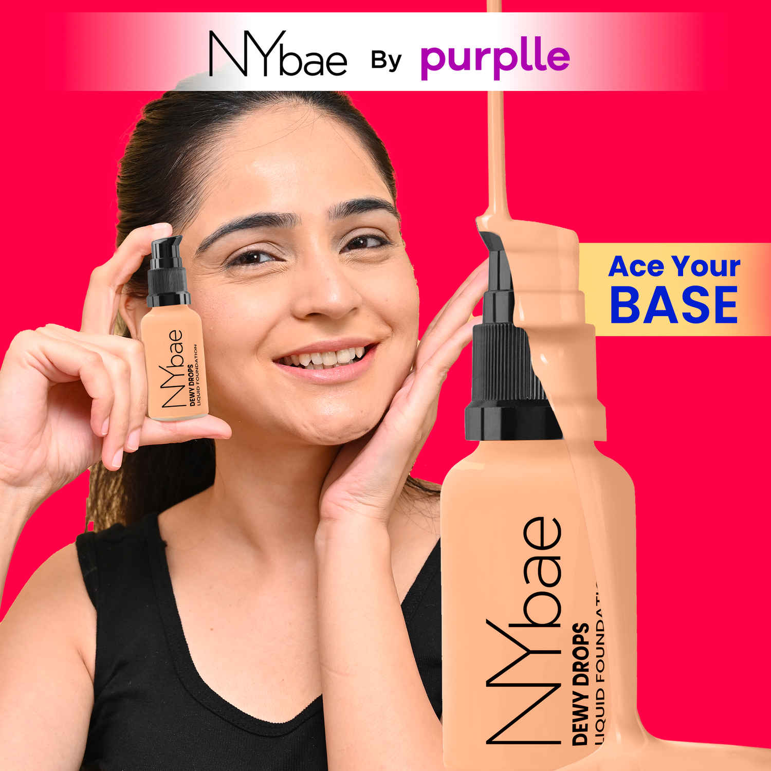 Buy NY Bae Dewy Drops Foundation - Macchiato 03 (30 ml) | Wheatish Skin | Warm Undertone | Full Coverage | Long Lasting | Non-Transfer - Purplle