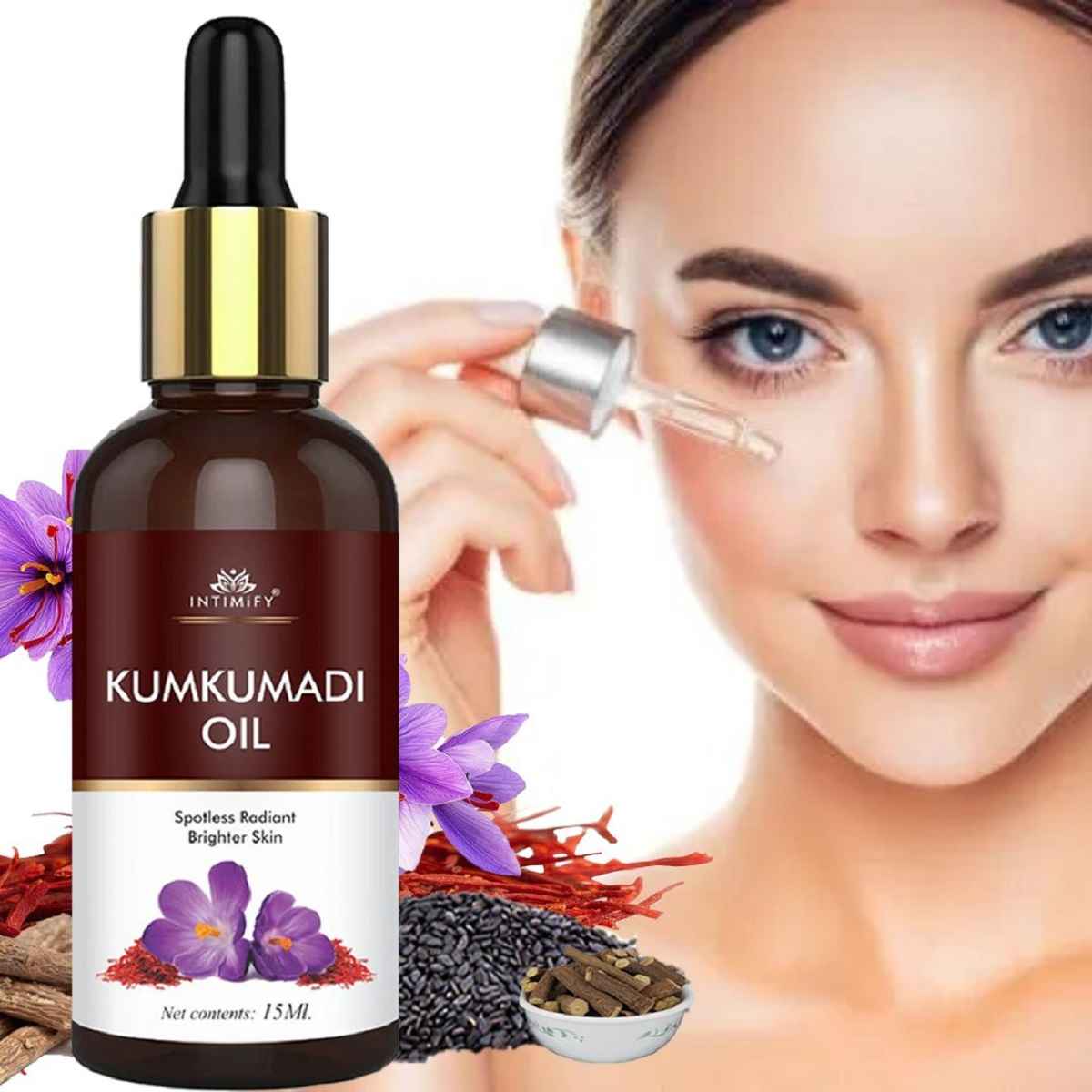 Buy Intimify Kumkumadi Oil for Skin Brightening Natural Radiant Glow Anti-Ageing Serum 30 ML - Purplle