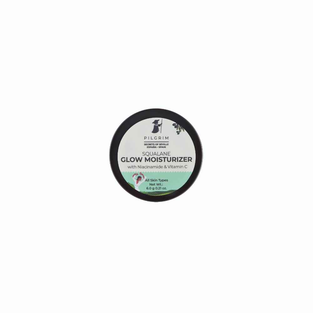 Buy Pilgrim Mini Squalane Glow Moisturizer with Niacinamide & Vitamin C for Dry Skin, Dark Spots, Fine Line, Wrinkle and Hydration | Men & Women | For All Skin Types | (6 gm) - Purplle