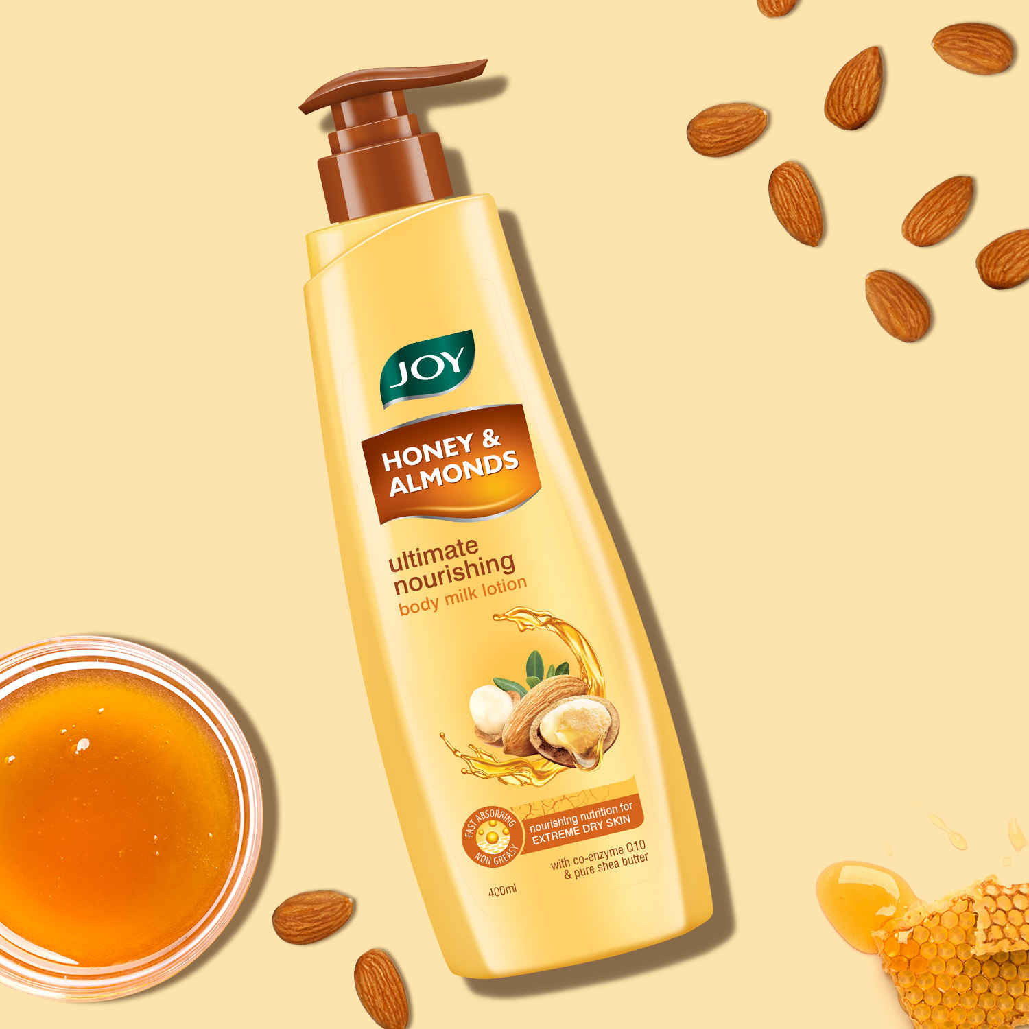 Buy Joy Honey & Almonds Ultimate Nourishing Body Milk Lotion, For Extremely Dry Skin 400 ml - Purplle