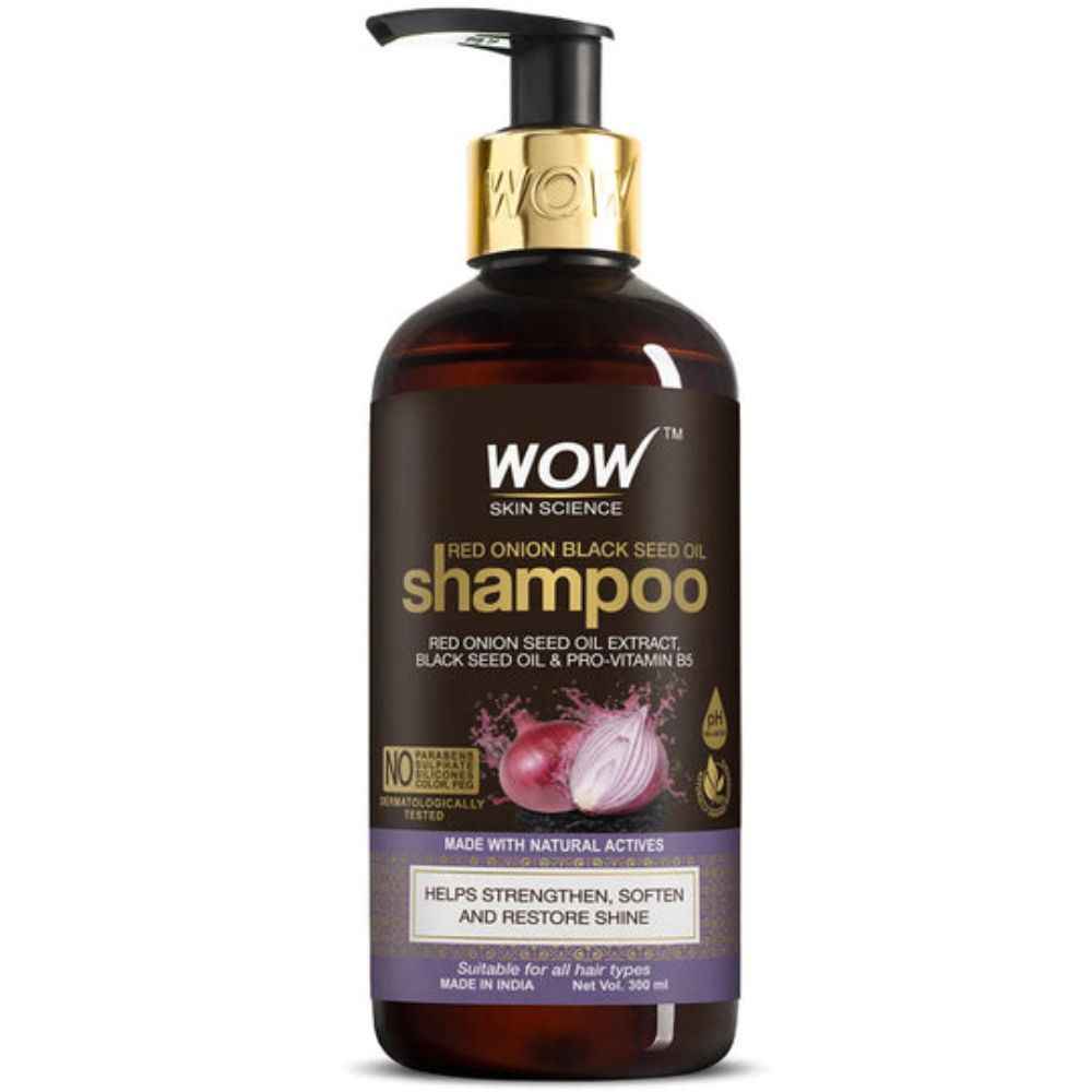Buy WOW Skin Science Onion Shampoo for Helps Strengthen, Soften And Restore Shine - With Red Onion Seed Oil Extract, Black Seed Oil & Pro-Vitamin B5 - 300 ml - Purplle