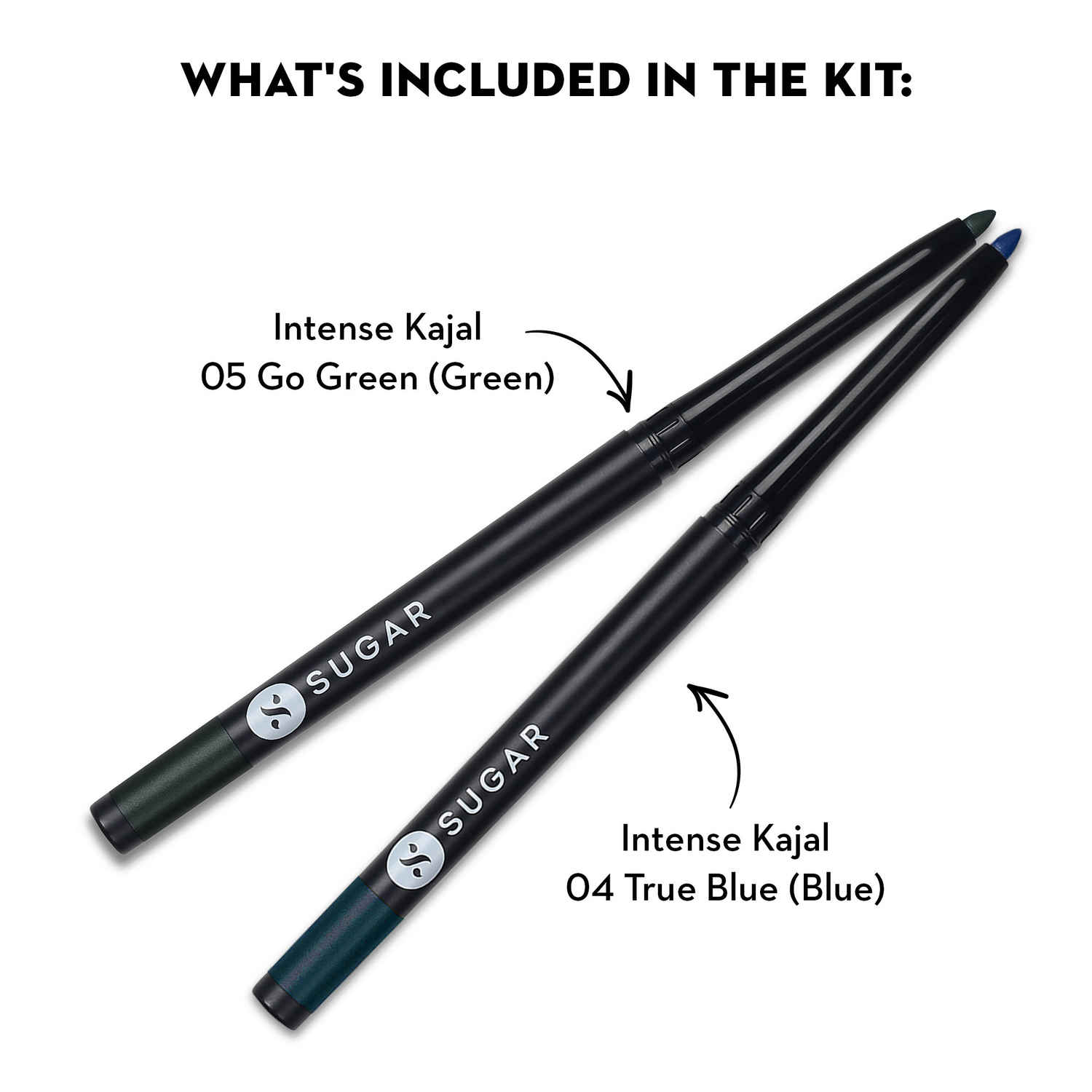 Buy SUGAR Cosmetics Kohl Of Honour - Intense Kajal - 05 gmo Green (Green Kajal) & 04 True Blue (Blue Kajal) - Purplle