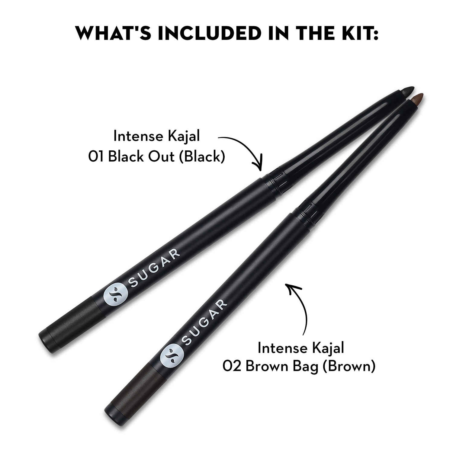 Buy SUGAR Cosmetics Kohl Of Honour - Intense Kajal - 01 Black Out & 02 Brown Bag (Brown Kajal) - Pack of 2 - Purplle