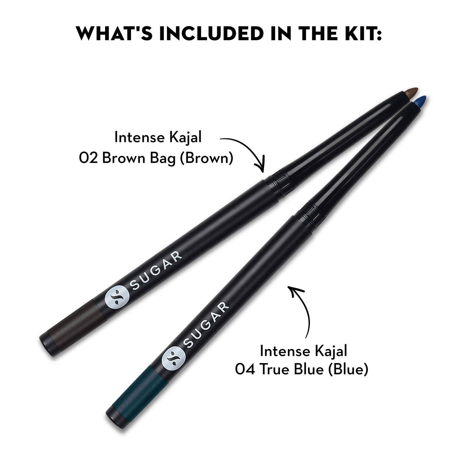 Buy SUGAR Cosmetics Kohl Of Honour - Intense Kajal - 02 Brown Bag (Brown Kajal) & 04 True Blue (Blue Kajal) - Pack of 2 - Purplle