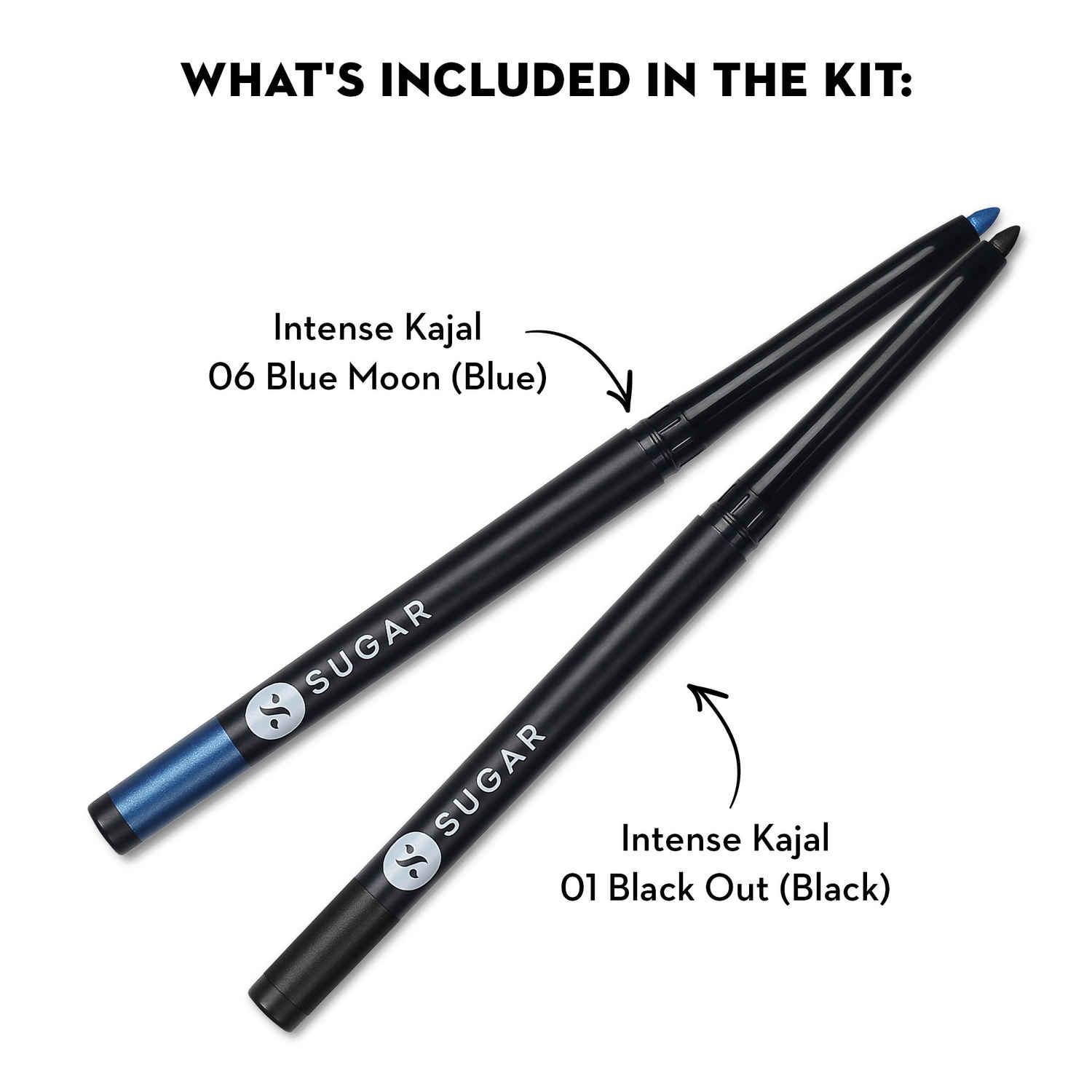 Buy SUGAR Cosmetics Kohl Of Honour - Intense Kajal - 06 Blue Moon (Blue Kajal) & 01 Black Out - Pack of 2 - Purplle