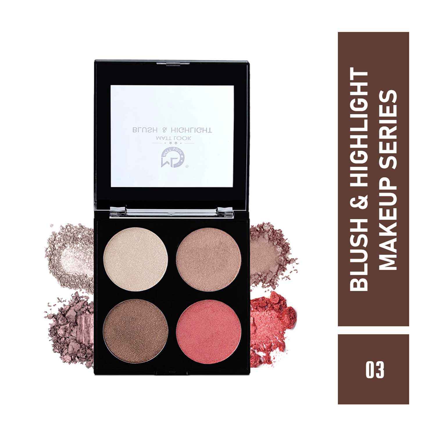 Buy Mattlook Make-up series Baked Blush & Highlight Palette, Multicolor-03 (12 gm) - Purplle