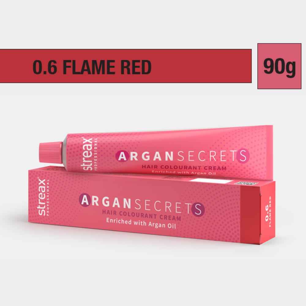 Buy Streax Professional Argan Secrets Hair Colourant Cream Enriched with Argan Oil 90g - Flame Red 0.6 - Purplle