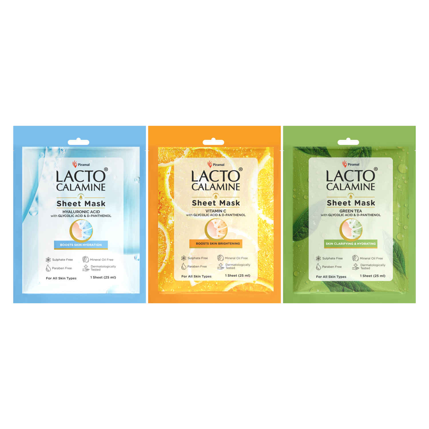 Buy Lacto Calamine Face Sheet Masks |Brightens, Hydrates & Clarifies |3 Pcs. |75 g - Purplle