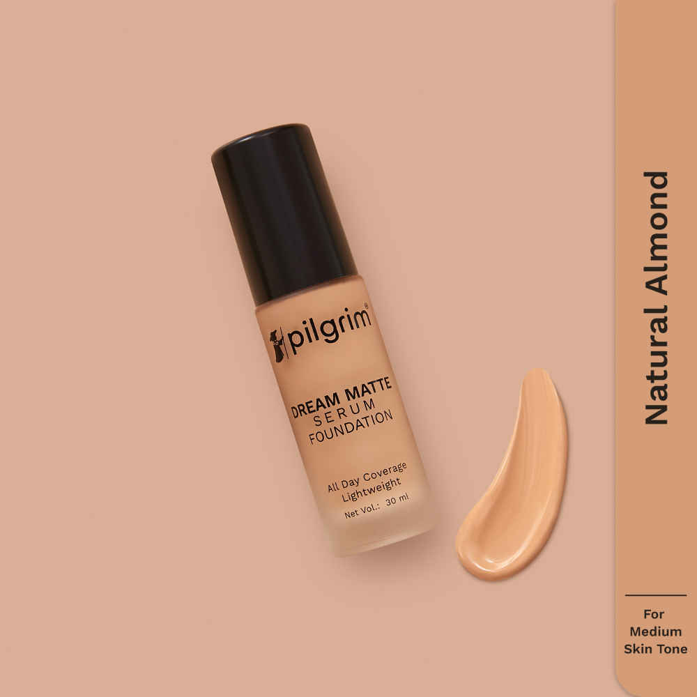 Buy Pilgrim Serum Foundation Natural Almond,30 ml, All Day Coverage, Lightweight, For Woman - Purplle