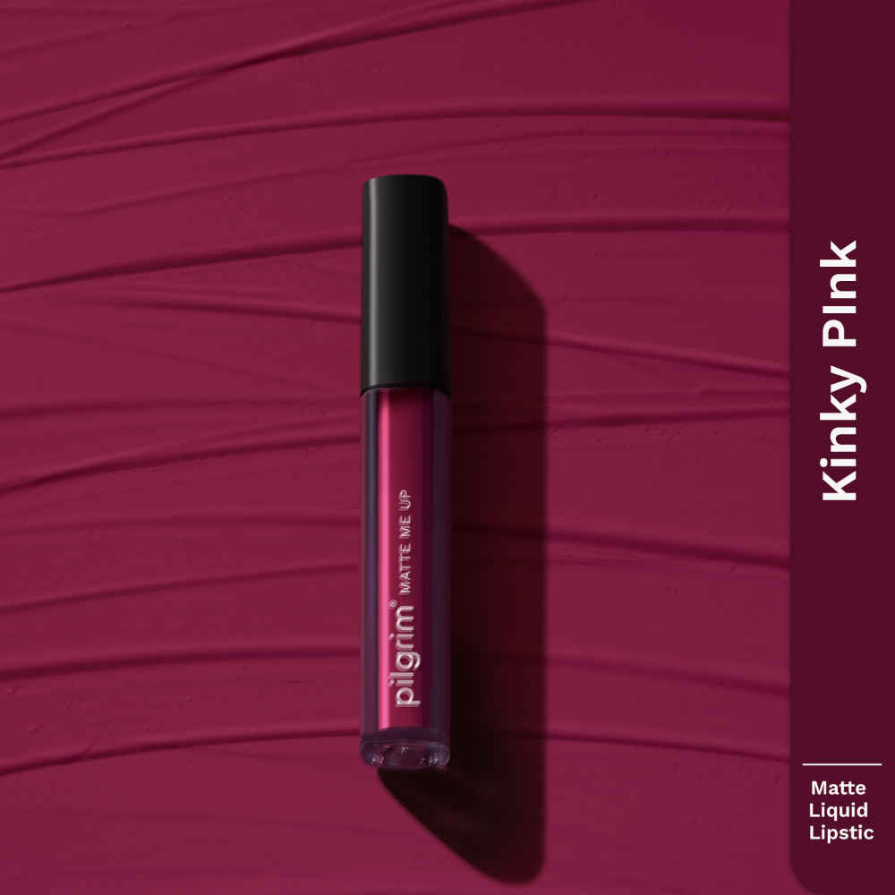 Buy Pilgrim Liquid Lipstick Kinky Pink,Rich Matte Colour, TransferProof, Hyderating and Lightweight,With Spanish Squalane and Hyaluronic Acid,For Woman 3 ml - Purplle