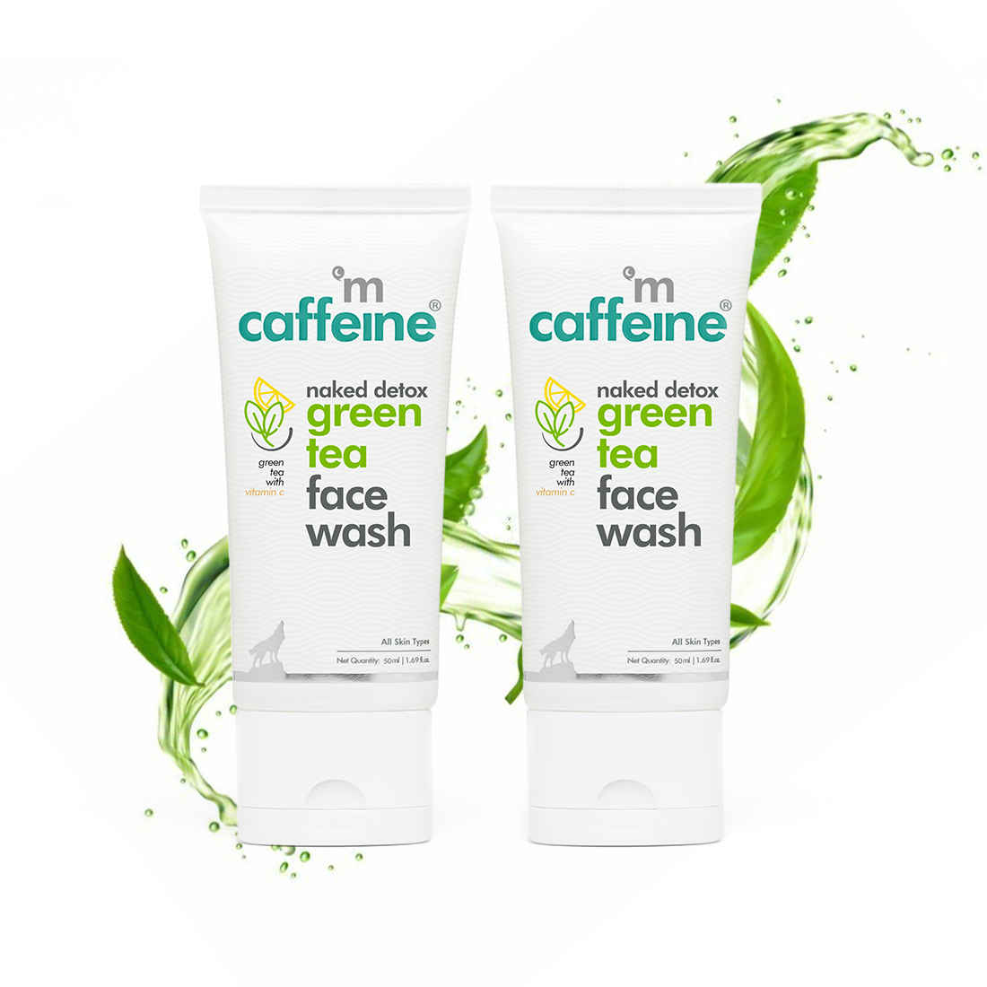 Buy mCaffeine Green Tea Face Wash Pack of 2 (50ml) - Purplle