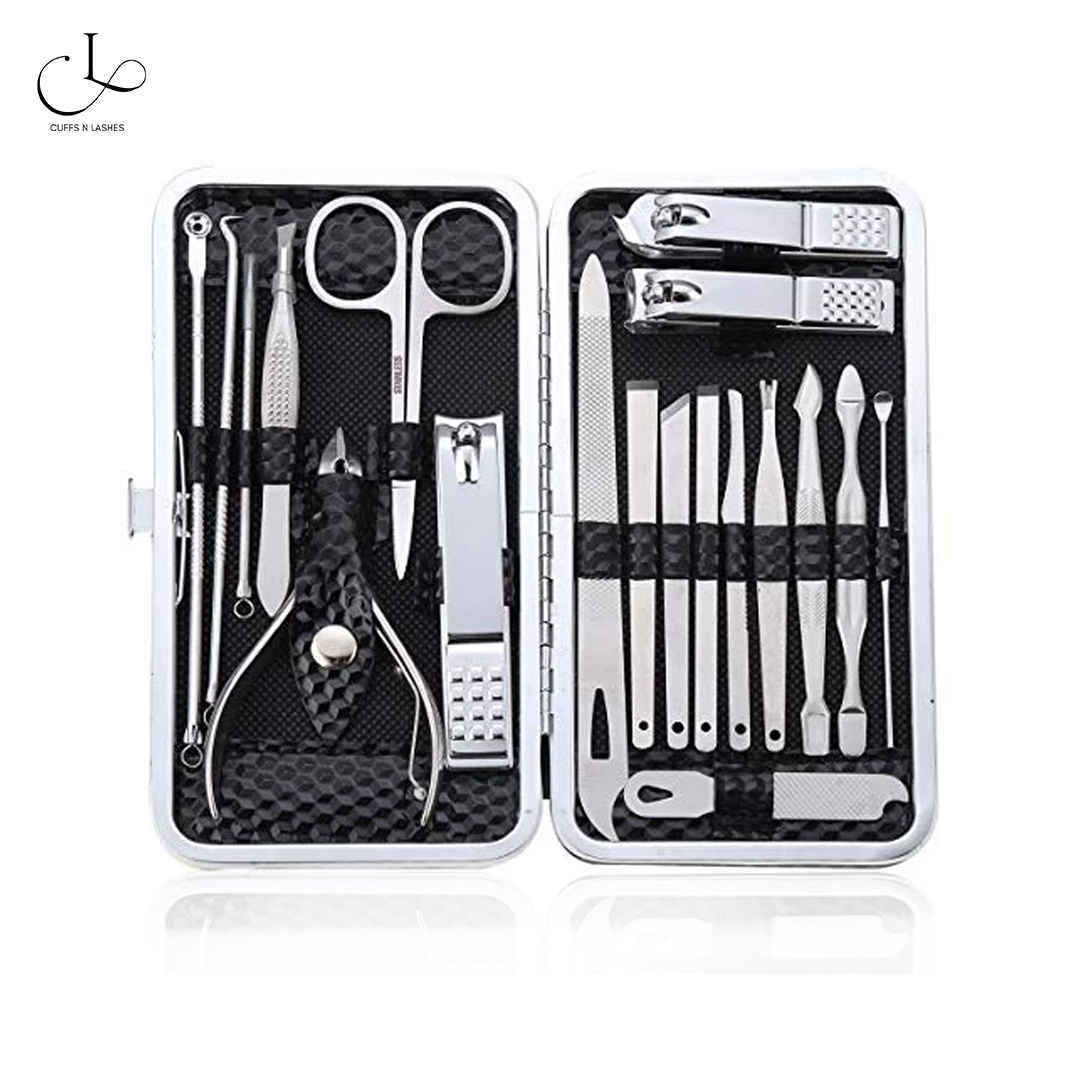 Buy Cuffs N Lashes 16 in 1 Stainless Steel Manicure Pedicure Set - 16 Pcs - Purplle