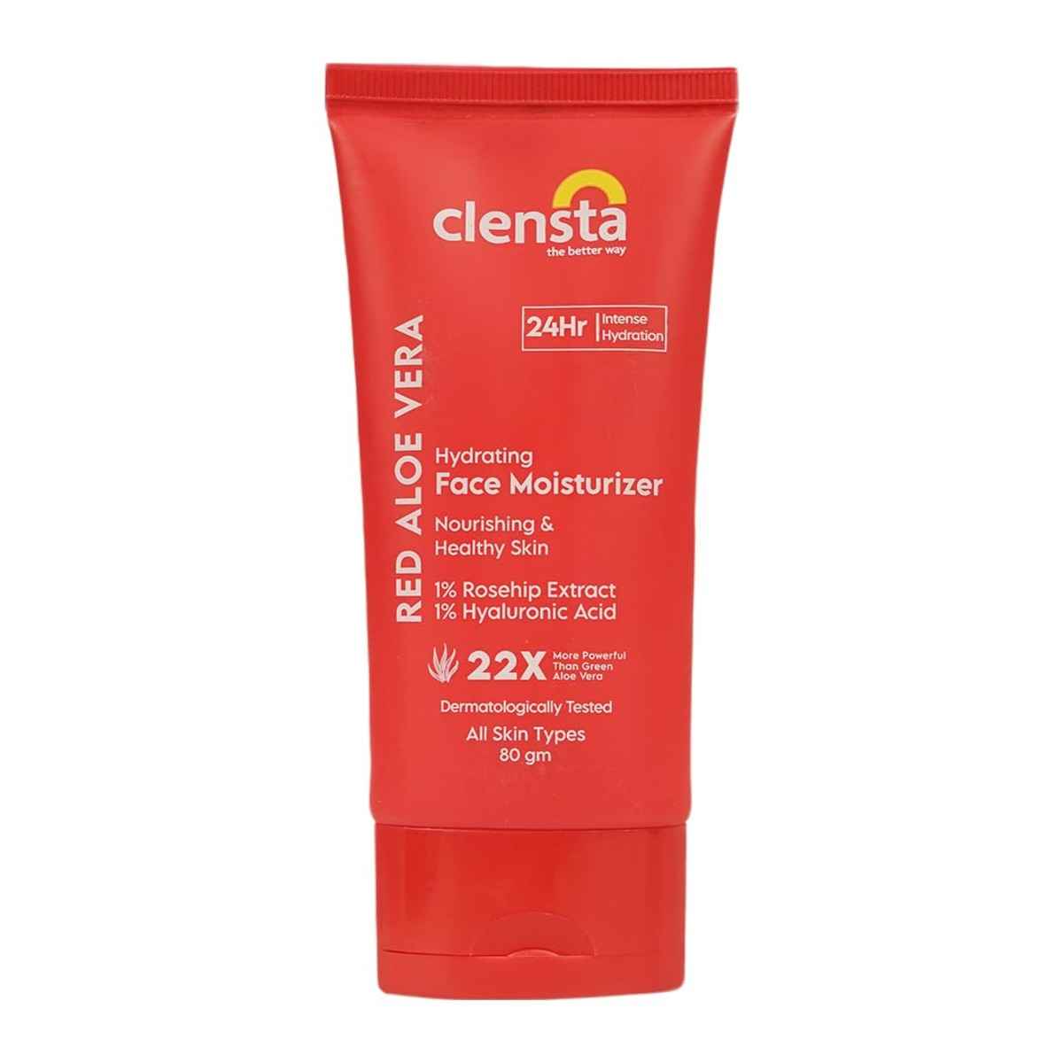 Buy Clensta Red Aloe Vera Hydrating Face Moisturizer With Hyaluronic Acid & Red Aloe Vera For Hydration & Nourishment For Men & Women 80 Gm - Purplle