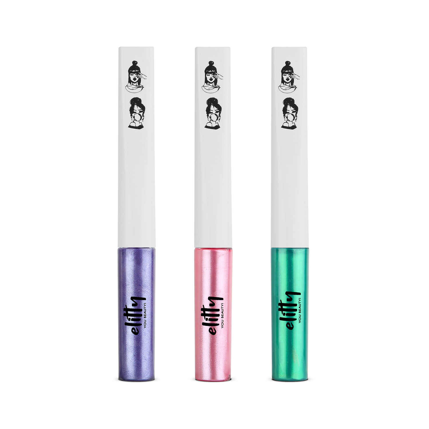 Buy Elitty Eye Gotta Feeling - Show Me Shimmer Combo (Lucid Dreaming - Purple,Space Goddess -Pink,Power Move - Emerald) Infused with Witch Hazel, Vegan & Cruelty Free - Pack of 3 - Purplle
