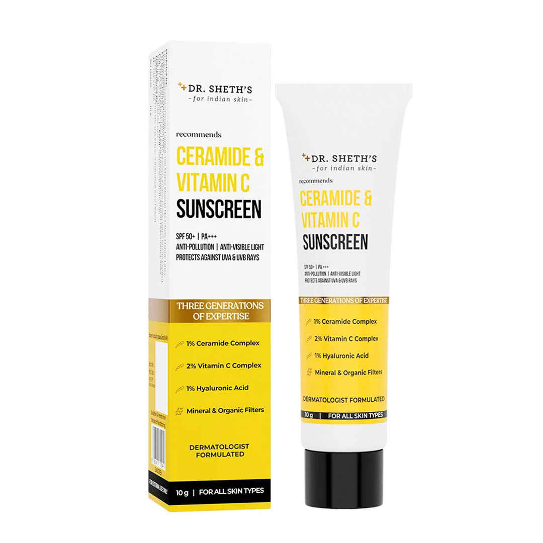 Buy Dr. Sheth's CERAMIDE & VITAMIN C SUNSCREEN-10 gm - Purplle