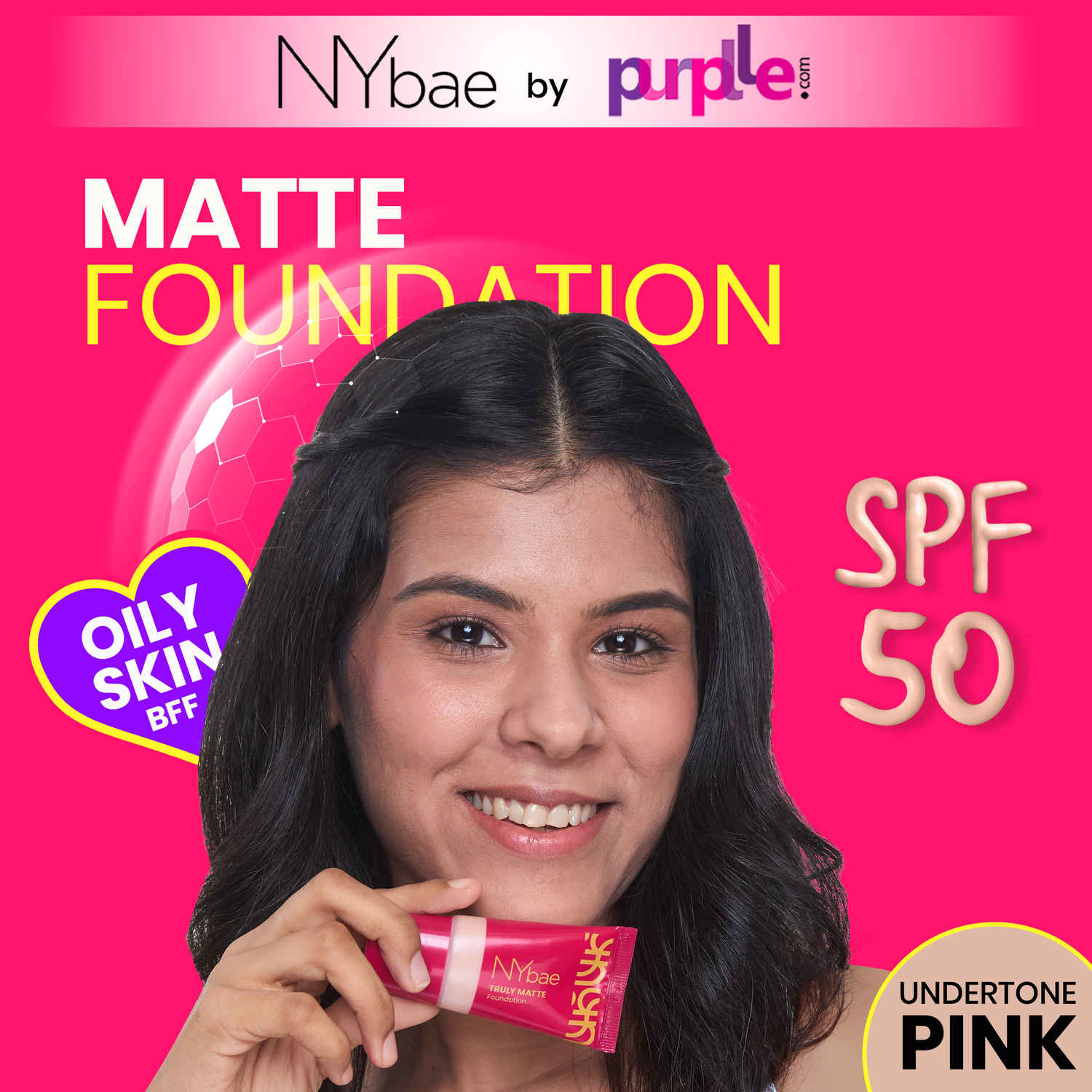 Buy NY Bae Truly Matte Foundation - Nearly Neutral 122 (18ml) | Medium Skin Tone | SPF 50 PA +++ | Everyday Foundation | Sunscreen | Waterproof | Smudgeproof | Oil Control | 12+ Hours Stay | Buildable Coverage | Lightweight - Purplle