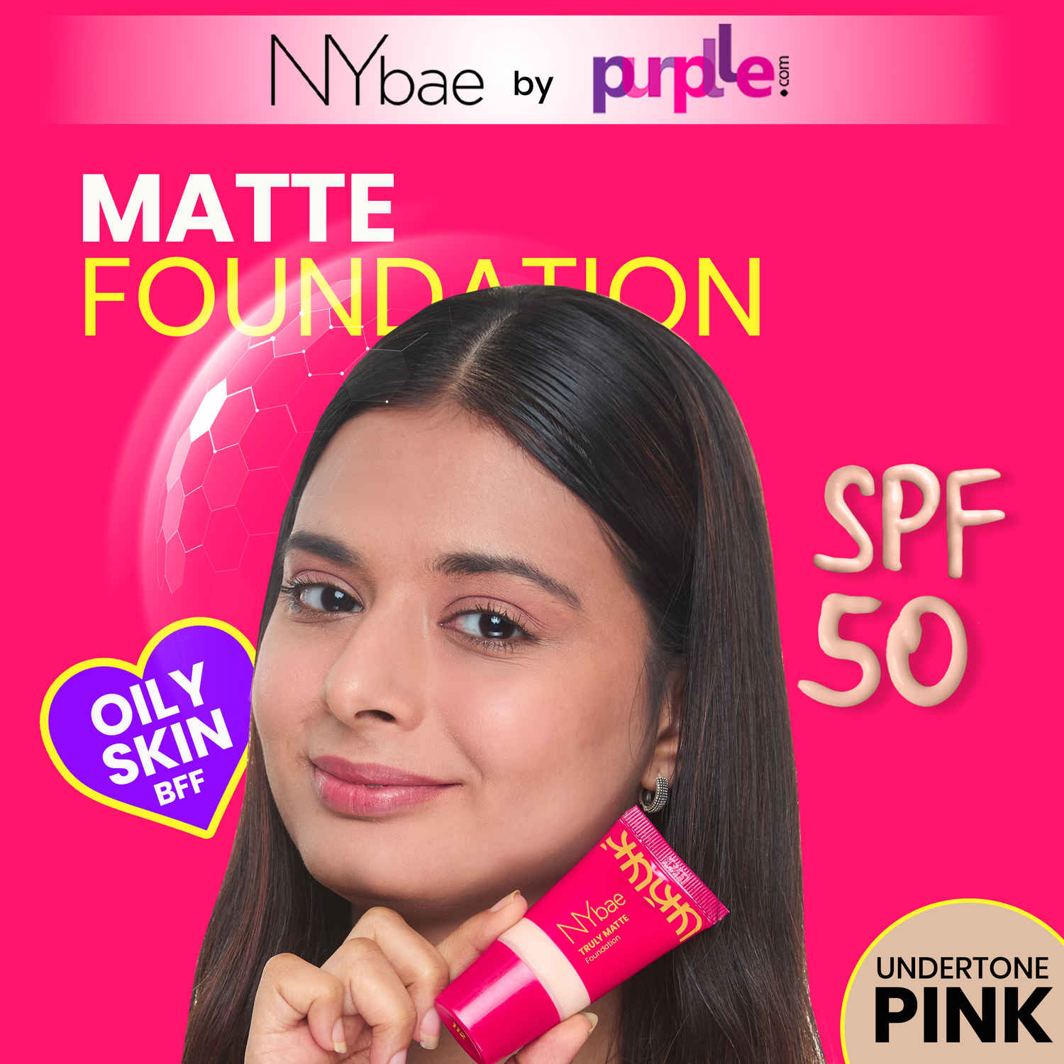 Buy NY Bae Truly Matte Foundation - Vanilla 112 (18ml) | Fair Skin Tone | SPF 50 PA +++ | Everyday Foundation | Sunscreen | Waterproof | Smudgeproof | Oil Control | 12+ Hours Stay | Buildable Coverage | Lightweight - Purplle