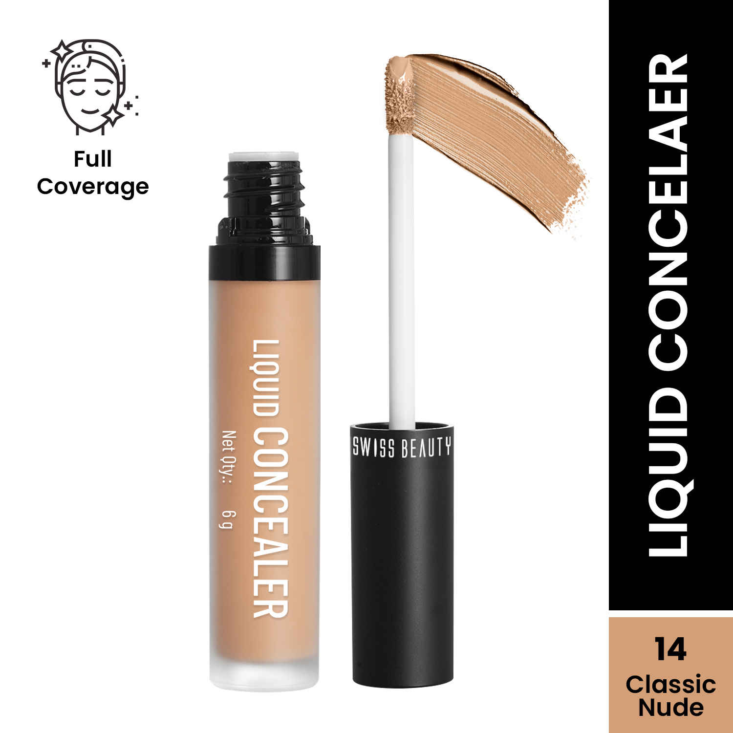 Buy Swiss Beauty Liquid Concealer 14 Warm Honey 6 gm - Purplle