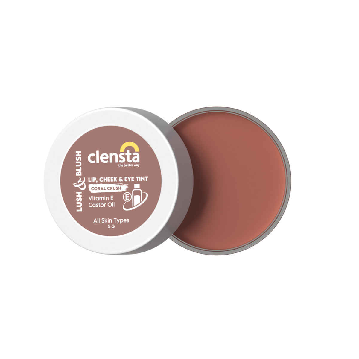 Buy Clensta Lip Cheek Tint - Coral Crush, with Vitamin E For Nourishes & Hydrates Dry Chapped Lips 5g - Purplle