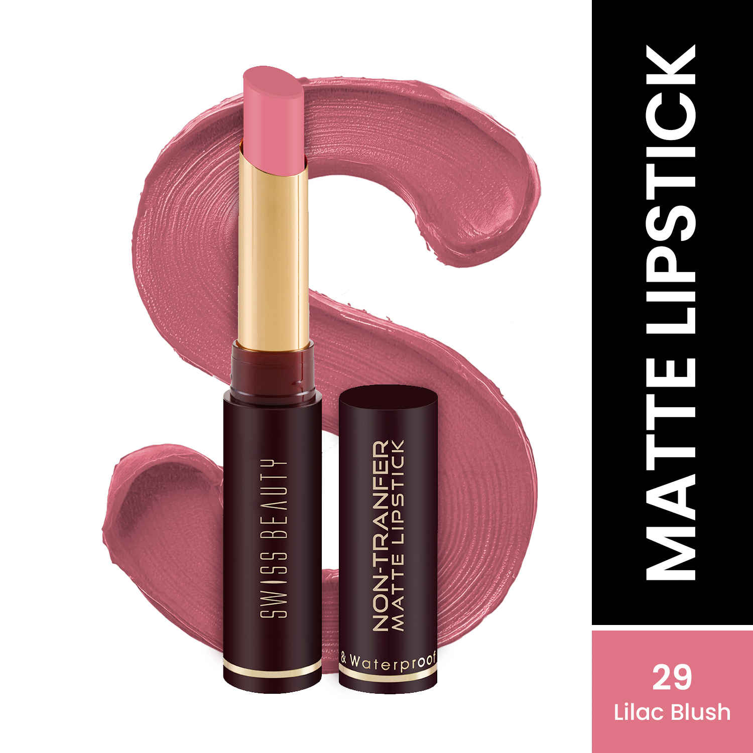 Buy Swiss beauty Non-Transfer Matte Lipstick 29 Lilac Blush 2 gm - Purplle