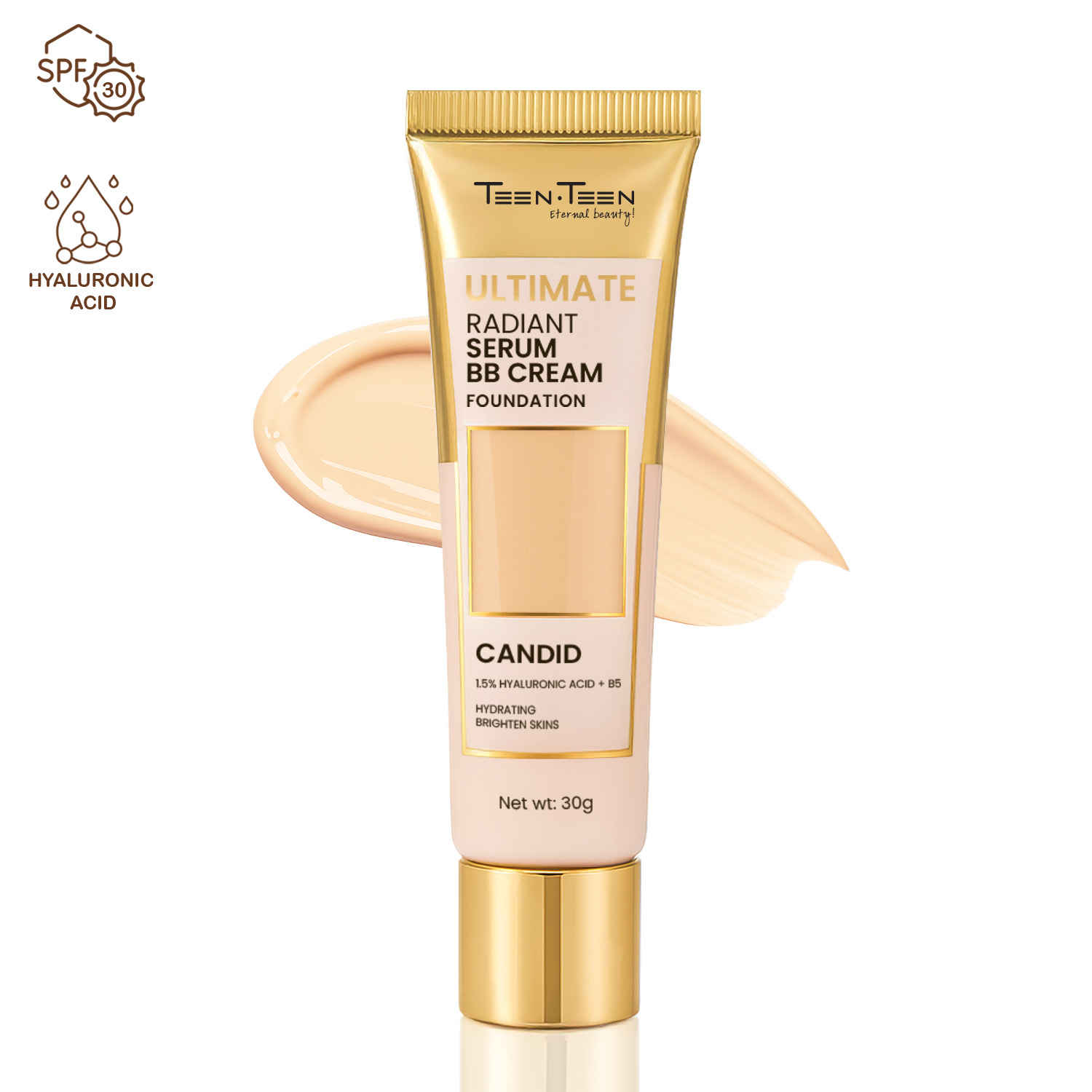 Buy TEEN.TEEN RADIANT SERUM BB CREAM FOUNDATION - IVORY VANILA/01, 30gm - Purplle