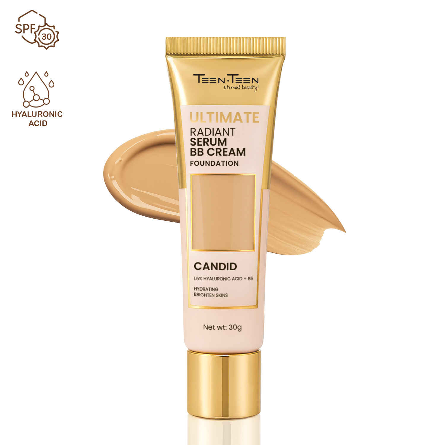 Buy TEEN.TEEN RADIANT SERUM BB CREAM FOUNDATION - ASIAN BEIGE/04, 30gm - Purplle