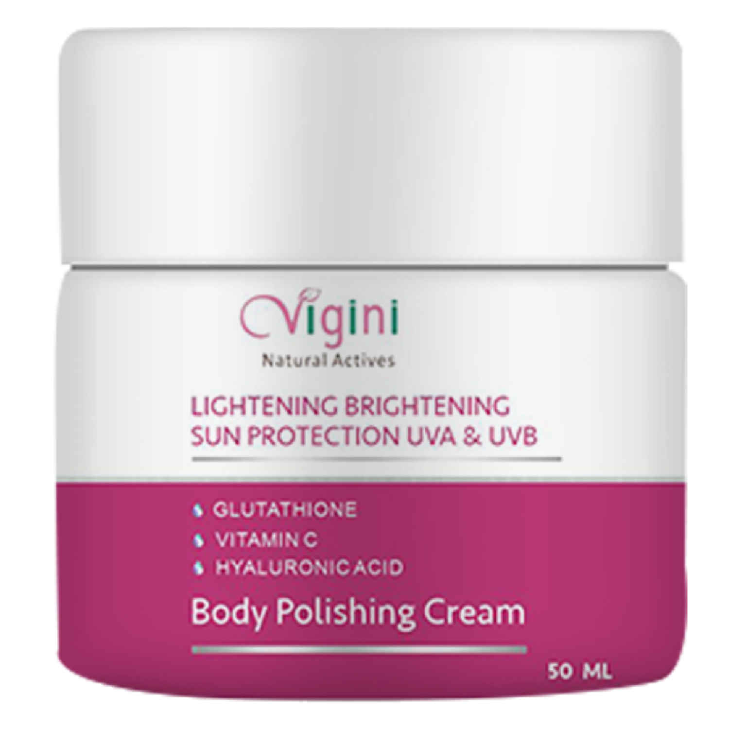 Buy Vigini Body Whitening Lightening Brightening Moisturizing Polishing Fairness Exfoliating Day Night Gel Cream Glowing Skin De Tan Uneven Tone Pigmentation Dark Spot Remover Glutathione Vitamin C & Hyaluronic Acid SPF 30 Sunblock 50 ml - Purplle