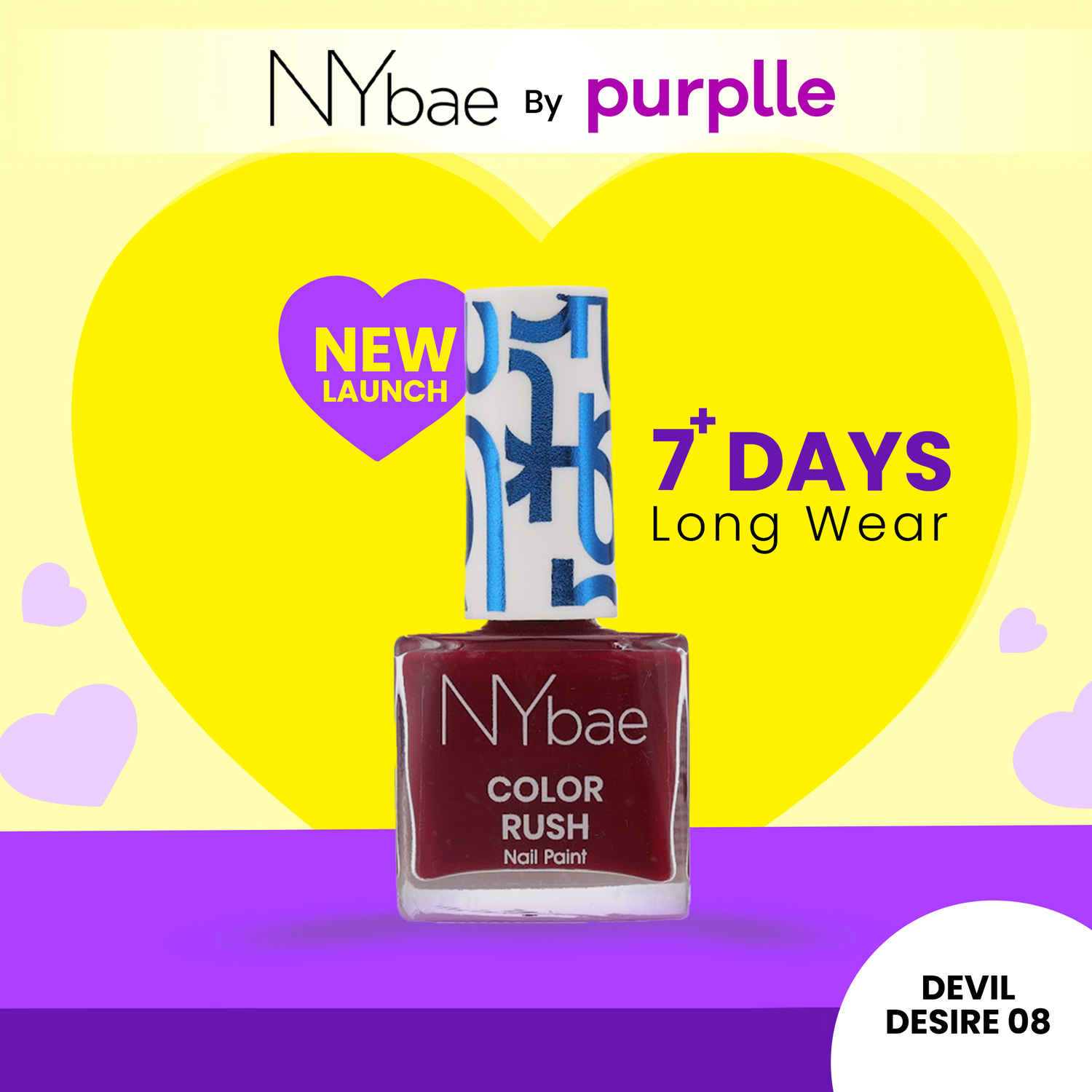 Buy NY Bae Color Rush Nail Paint - Devil Desire 08 (5.6 ml) | Chip Resistant | Long Lasting | Quick Dry | Gel Nail Polish - Purplle