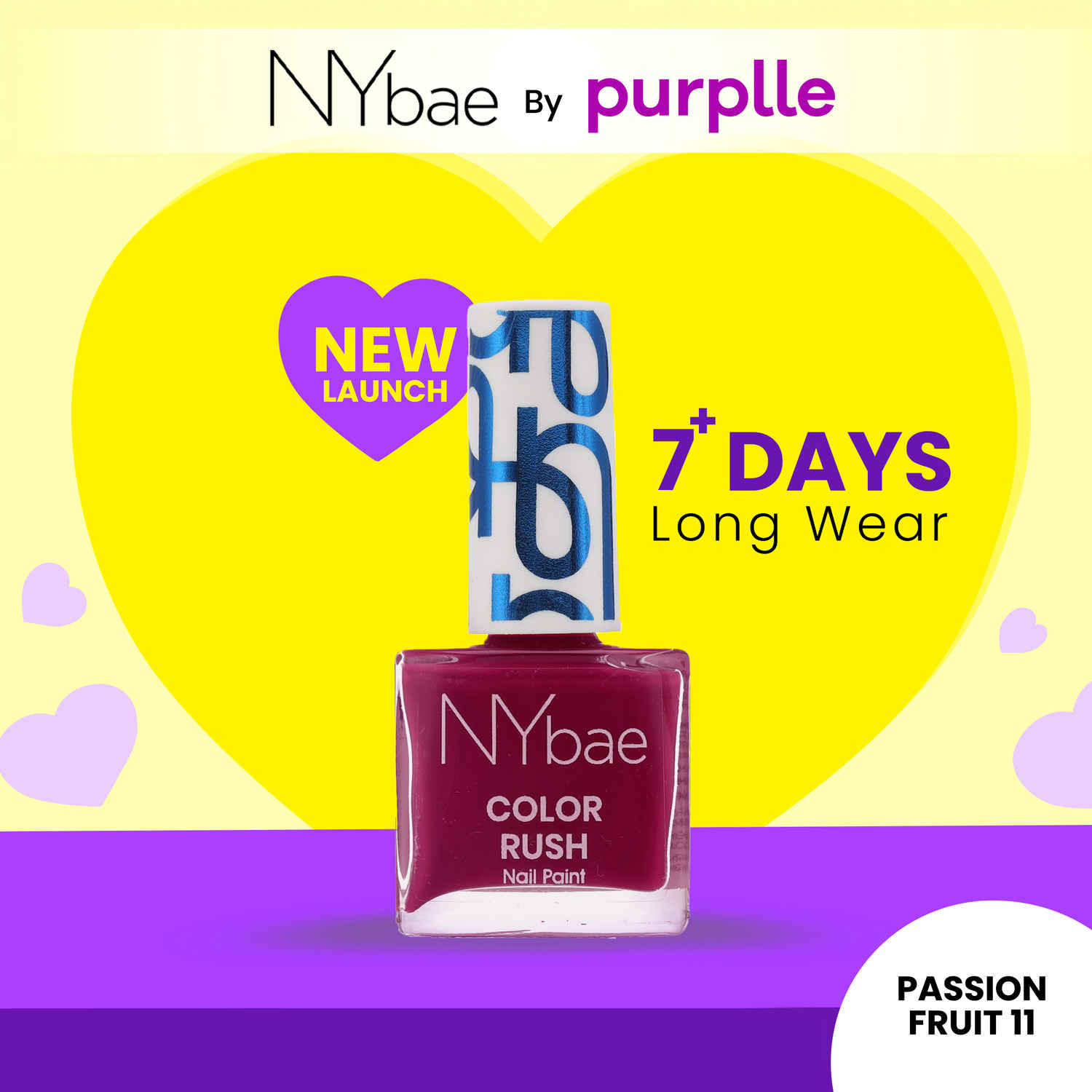 Buy NY Bae Color Rush Nail Paint - Passion Fruit 11 (5.6 ml) | Chip Resistant | Long Lasting | Quick Dry | Gel Nail Polish - Purplle