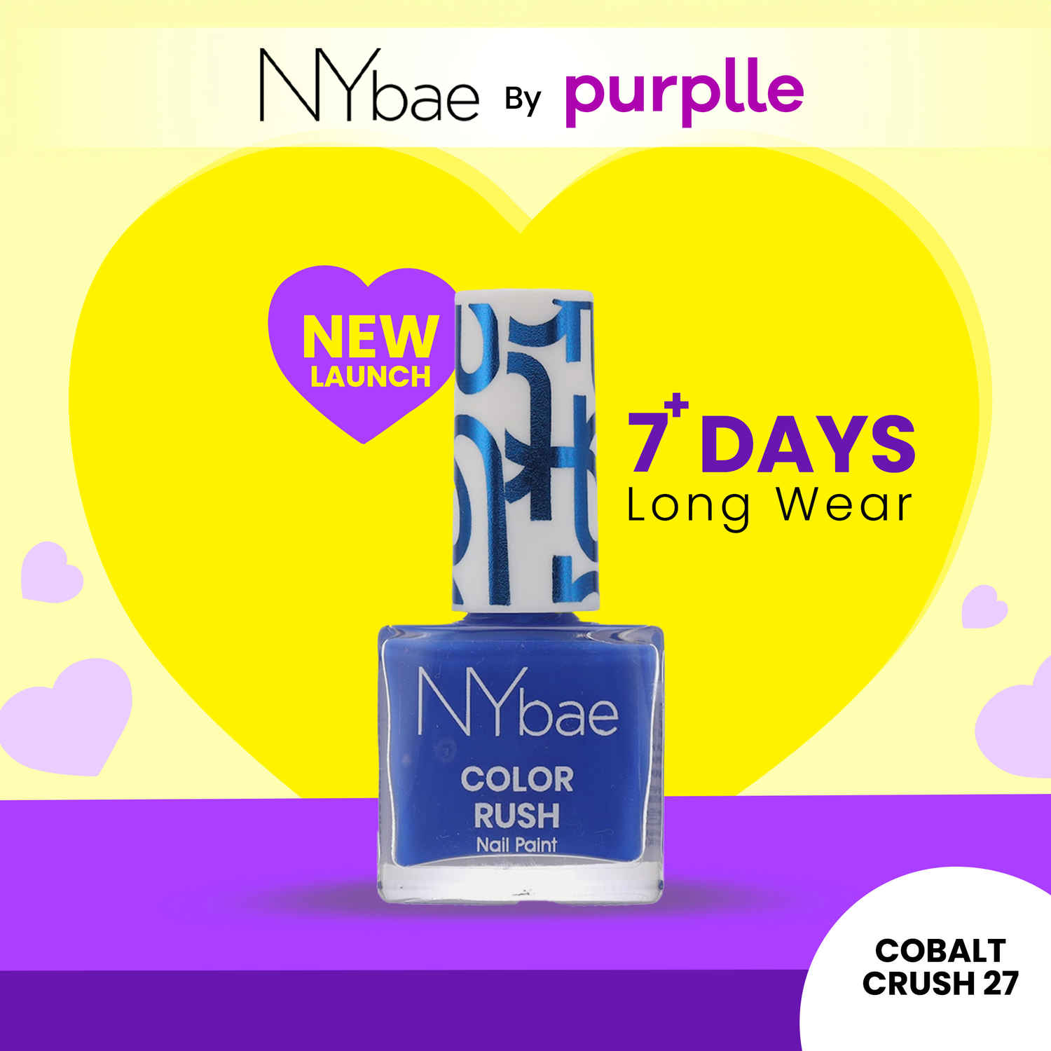 Buy NY Bae Color Rush Nail Paint - Cobalt Crush 27 (5.6 ml) | Chip Resistant | Long Lasting | Quick Dry | Gel Nail Polish - Purplle