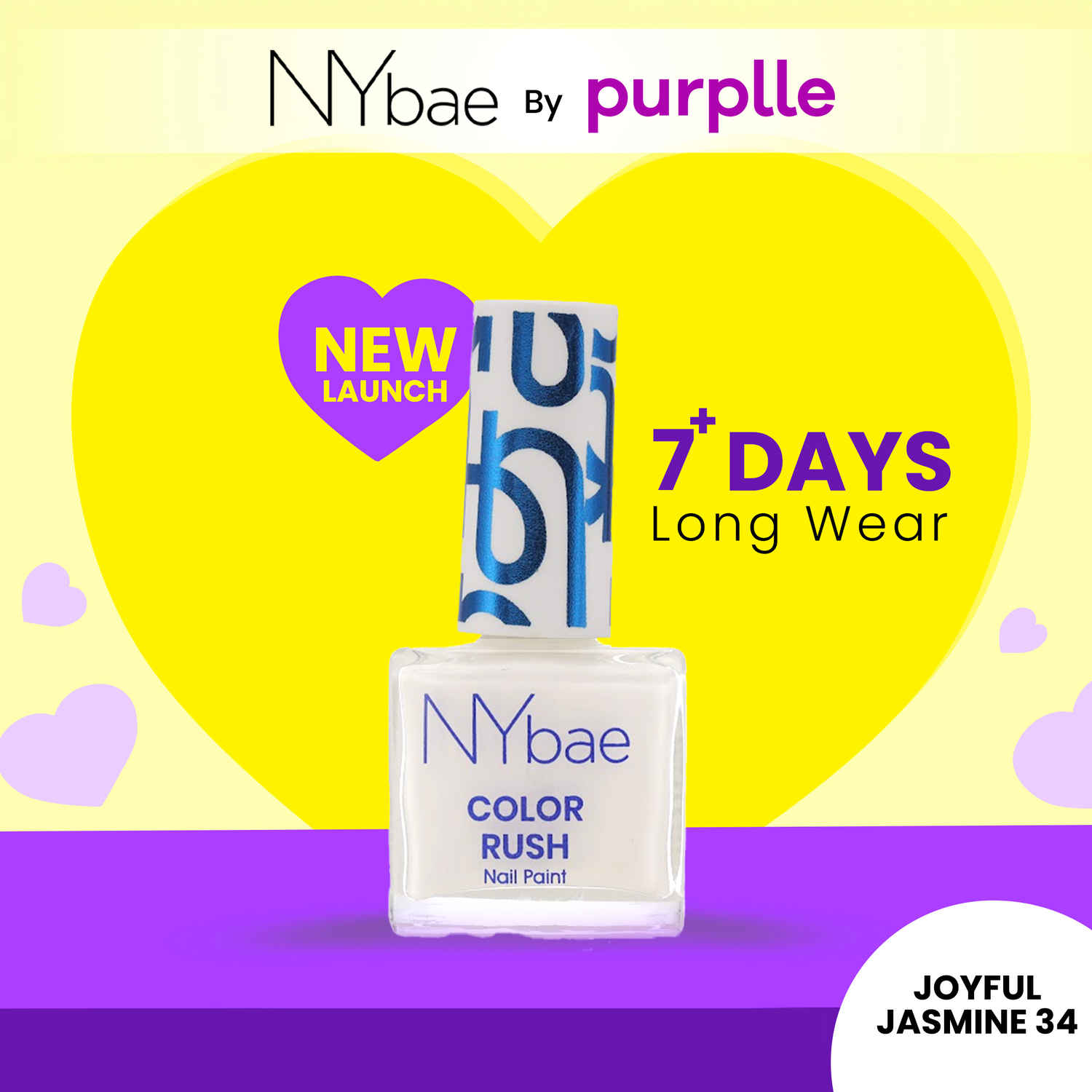 Buy NY Bae Color Rush Nail Paint - Joyful Jasmine 34 (5.6 ml) | Chip Resistant | Long Lasting | Quick Dry | Gel Nail Polish - Purplle