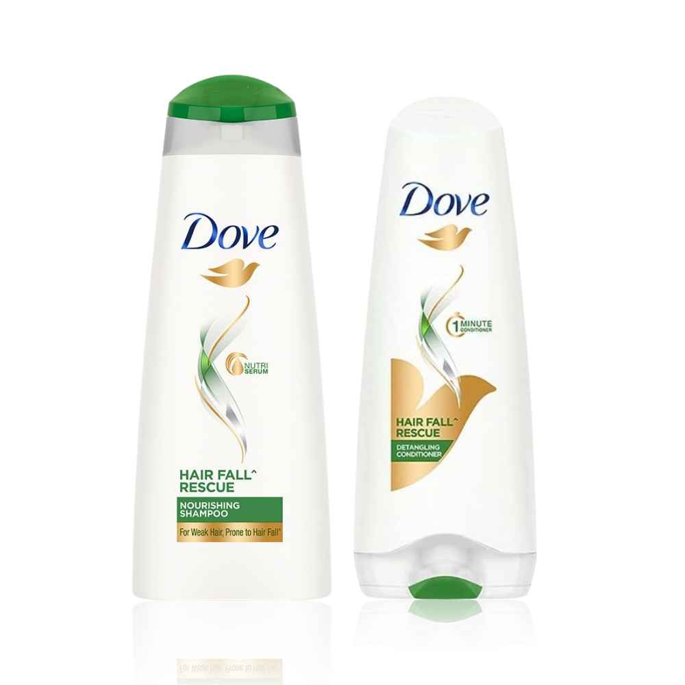 Buy Dove hair fall rescue shampoo(340ml) and Dove hair fall rescue conditioner(175ml) combo - Purplle