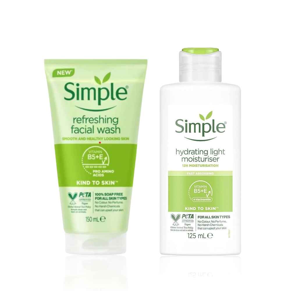 Buy Simple Skin Refreshing Facial Wash(125ml) and Hydrating Light Moisturiser(125ml)) - Purplle