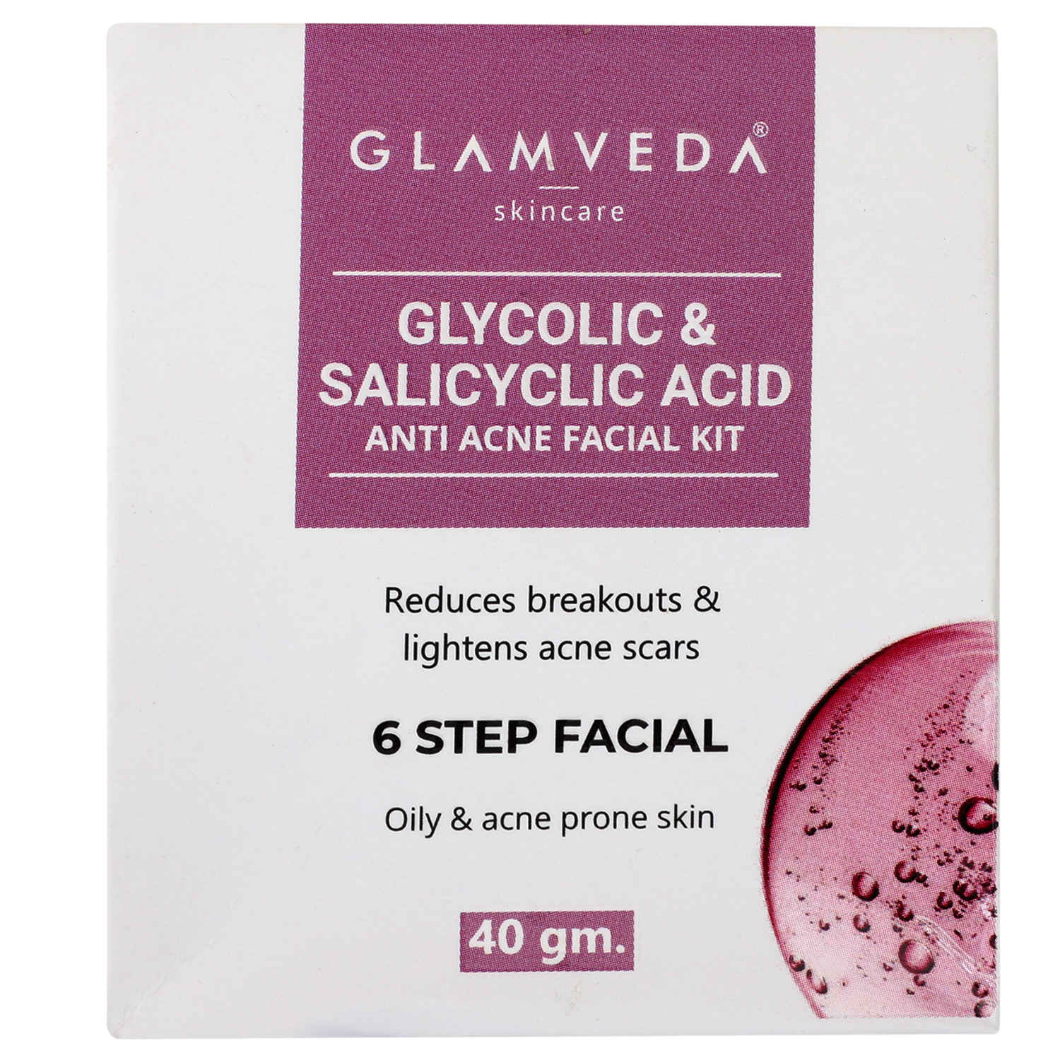 Buy Glamveda Glycolic Acid & Salicylic Facial Kit (Pack Of 2) (80 g) - Purplle