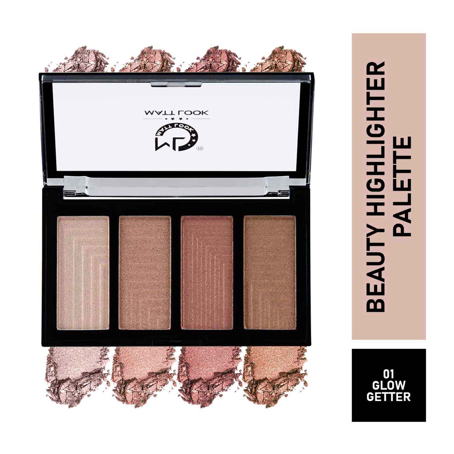 Buy Mattlook Beauty Highlighter Palette, Glo Getter (20 gm) - Purplle