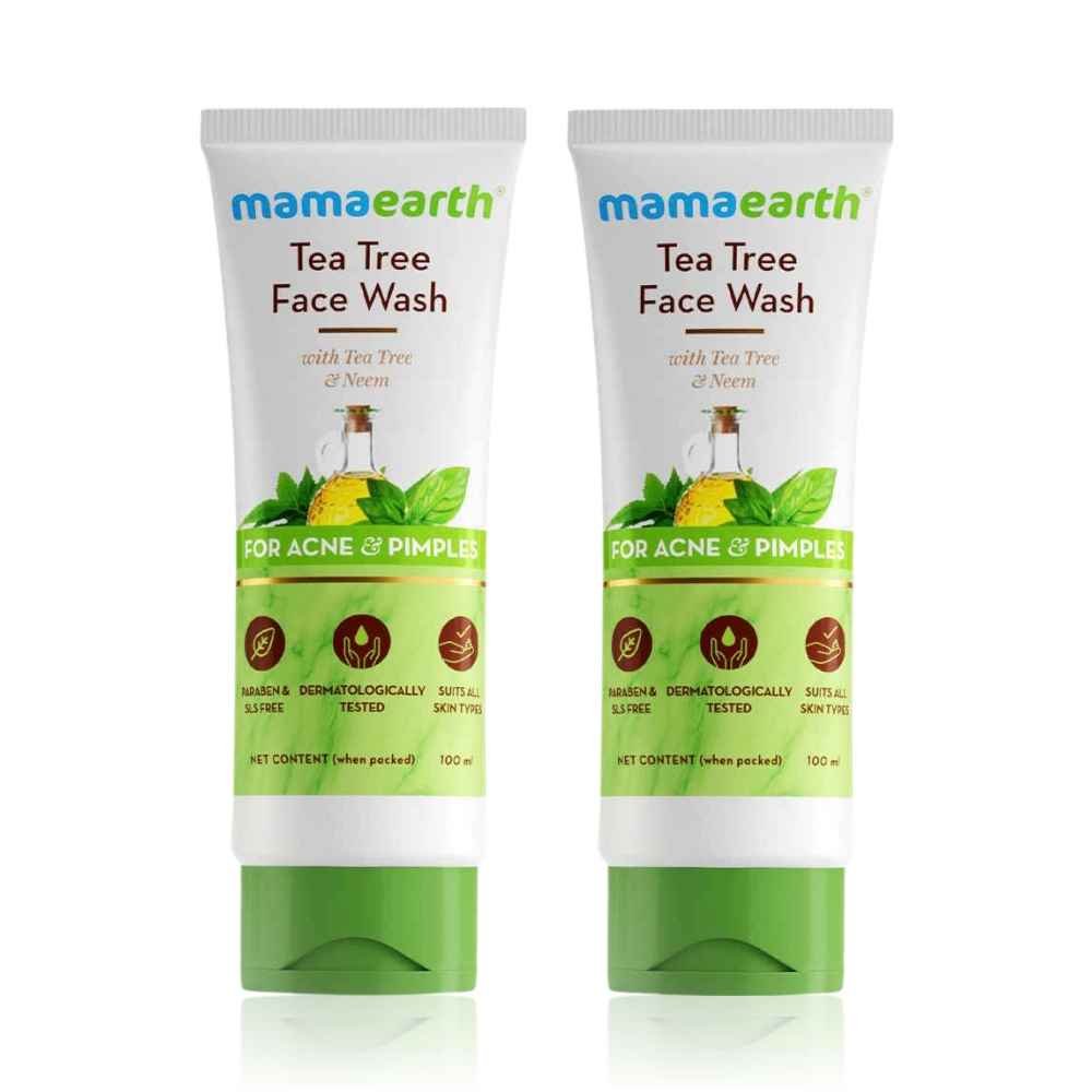 Buy Mamaearth Clear Skin Twin Pack: Tea Tree Face Wash (100 ml + 100 ml) - Purplle