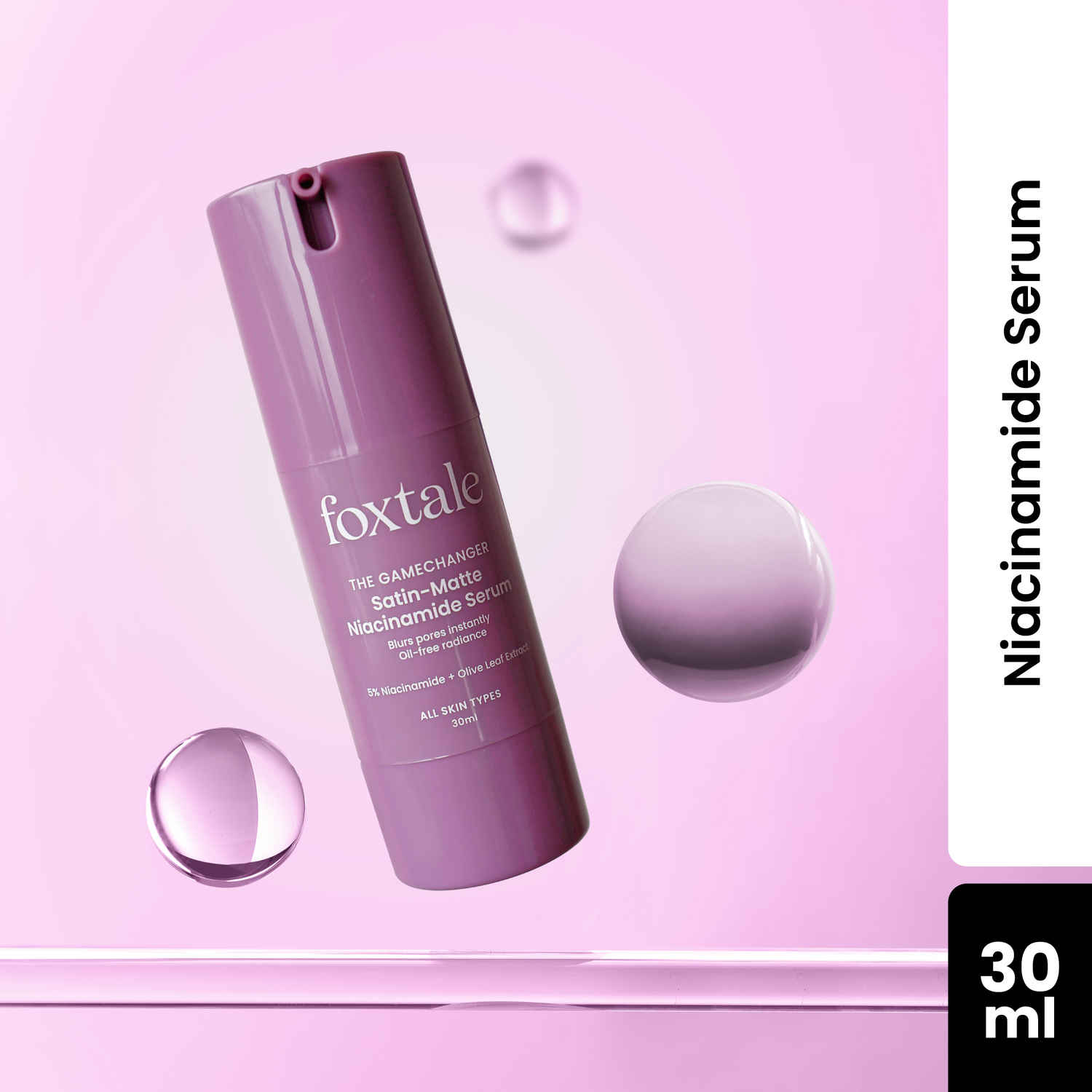 Buy Foxtale 5% Niacinamide Face Serum with Olive Leaf Extract, For Oil Control & Brightening, Blurs Pores Instantly, Lightweight & Non-sticky, All Skin Types, Men & Women, 30 ml - Purplle