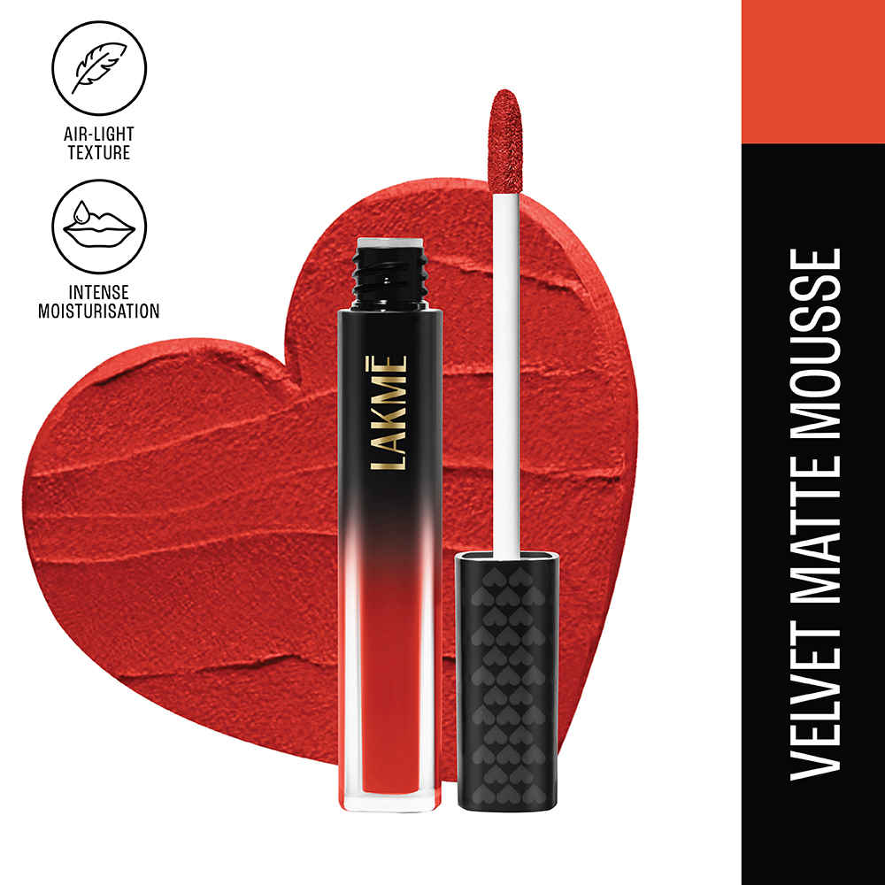 Buy Lakme Xtraordin-airy Lip Mousse New Flame Red 4.6 gm - Purplle
