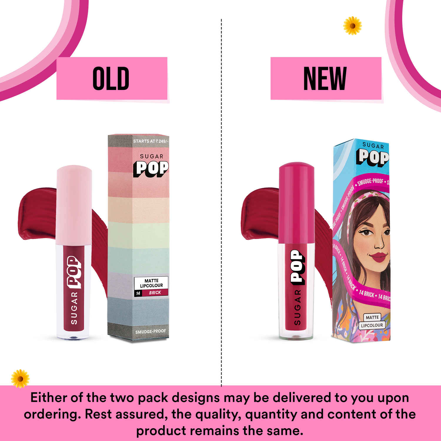 Buy SUGAR POP Matte Lipcolour - 14 Brick (Red with hints of orange) – 1.6 ml l Non-Drying, Smudge Proof, Long Lasting - Purplle