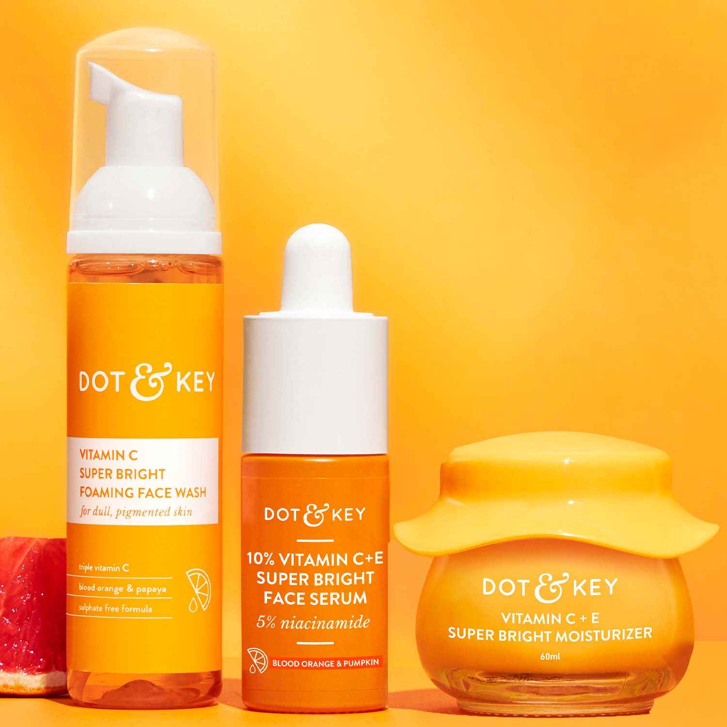 Buy DOT & KEY Vitamin C + E Skin Care Gift Set - 160 gms | Face Wash, Serum, Moisturizer - Purplle