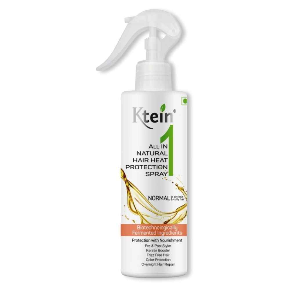 Buy Ktein Cosmetics All in 1 natural hair heat protection spray with fermented argan oil, vitamin E, Pro-vitamin B3 for Pre and Post styler (200 ml) - Purplle