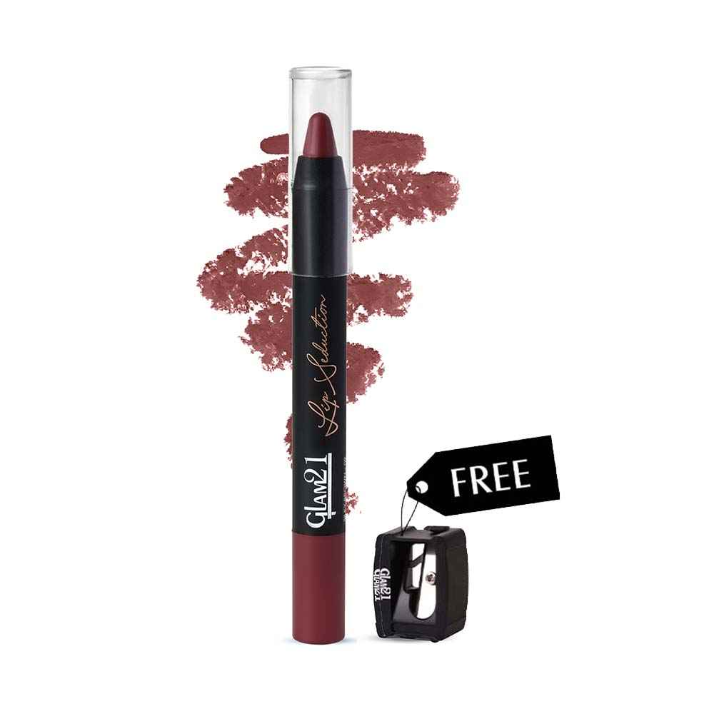 Buy Glam 21 Lip Seduction Non- Transfer Crayon Lipstick| Lightweight & Longlasting|Creamy Matte Formula - 3.6gm|Silky Brown|09 - Purplle