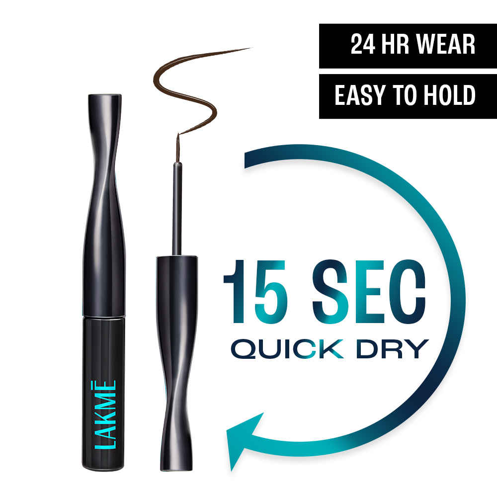 Buy Lakme 9 to 5 Eyeconic Liquid Eyeliner Matte Finish, Waterproof, Smudgeproof 24 Hrs, Brown, 4.5 ml - Purplle