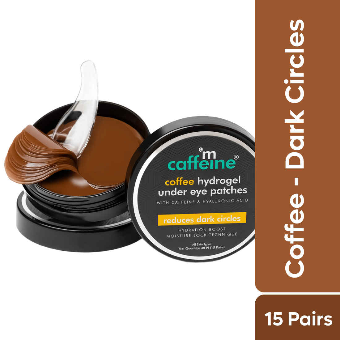 Buy mCaffeine Coffee Hydrogel Under Eye Patches for Dark Circles with Hyaluronic Acid - 15 Pcs - Purplle