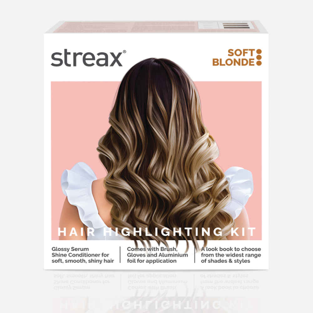 Buy Streax Hair Colour Highlight Kit | Blonde Hair Colour, Soft Blonde - Pack of 1 I Enriched with Walnut & Argan Oil I Hair Colour for Women | Rich, vibrant, Easy to use, DIY Application 180 gm - Purplle