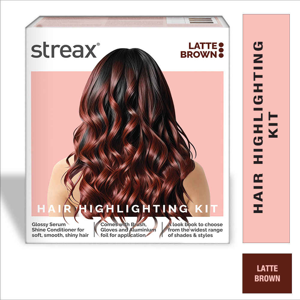 Buy Streax Hair Colour Highlight Kit | Brown Hair Colour, Latte Brown, 180 gm - Purplle