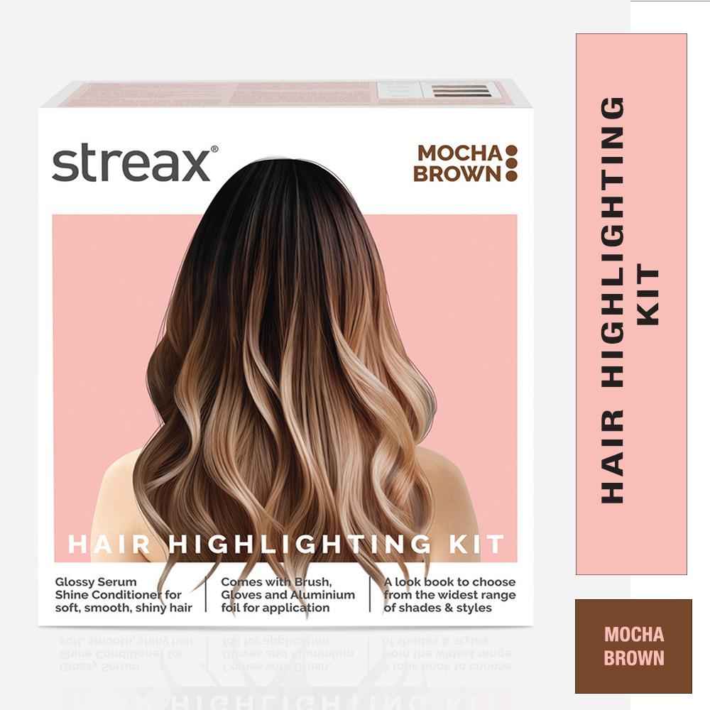 Buy Streax Hair Colour Highlight Kit | Brown Hair Colour Mocha Brown, 140 gm - Purplle