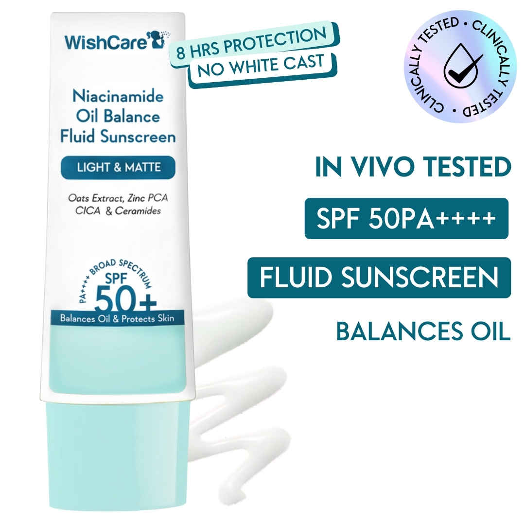 Buy WishCare Niacinamide Oil Balance Sunscreen SPF 50 PA++++ - In vivo Tested - Light & Matte Sunscreen for Oily Skin (50 gm) - Purplle