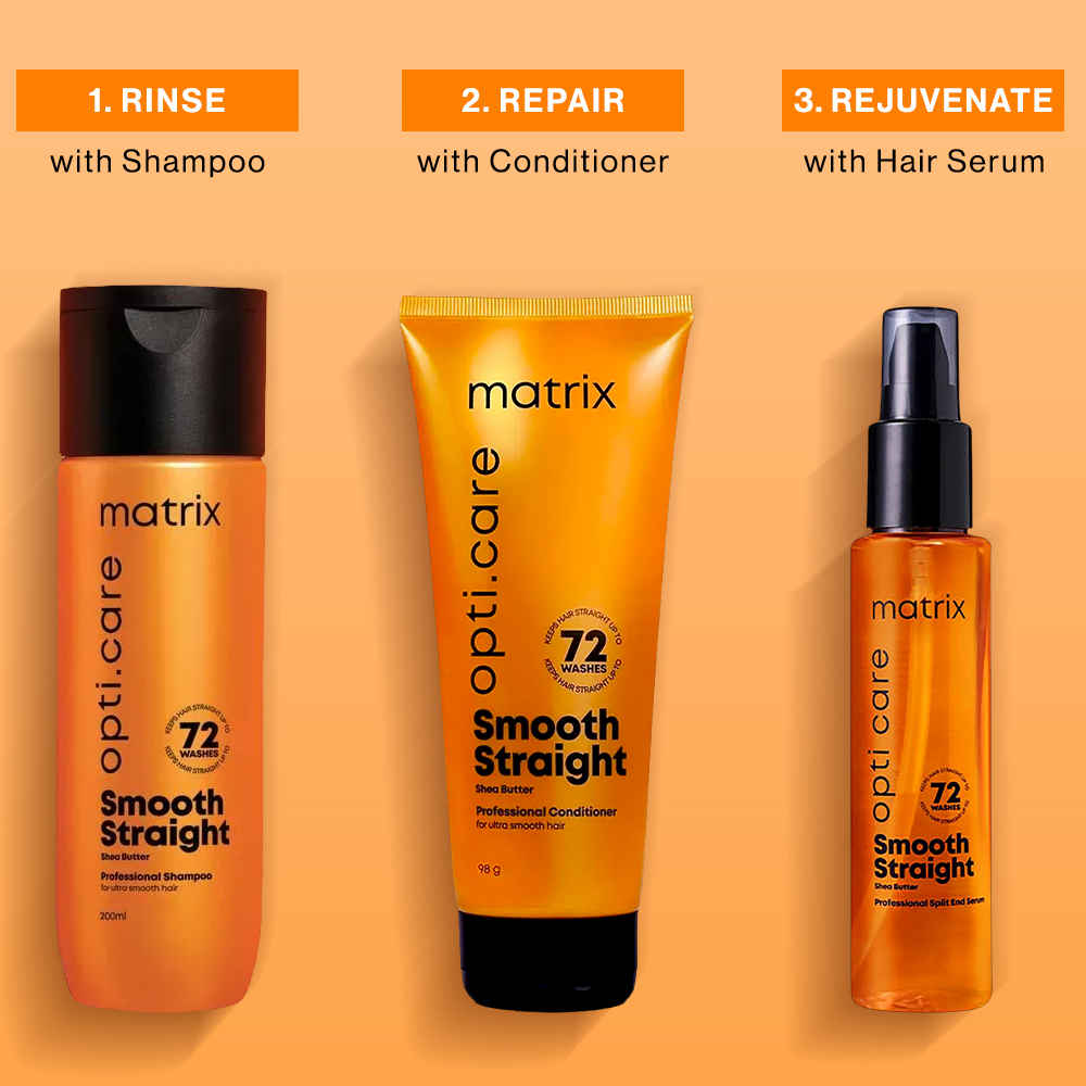 Buy Matrix Opti.Care Professional Shampoo for ANTI-FRIZZ Shampoo + Opti.Care Professional ANTI-FRIZZ Conditioner +ANTI-FRIZZ Hair Serum (200 ml+98g +100 ml) - Purplle