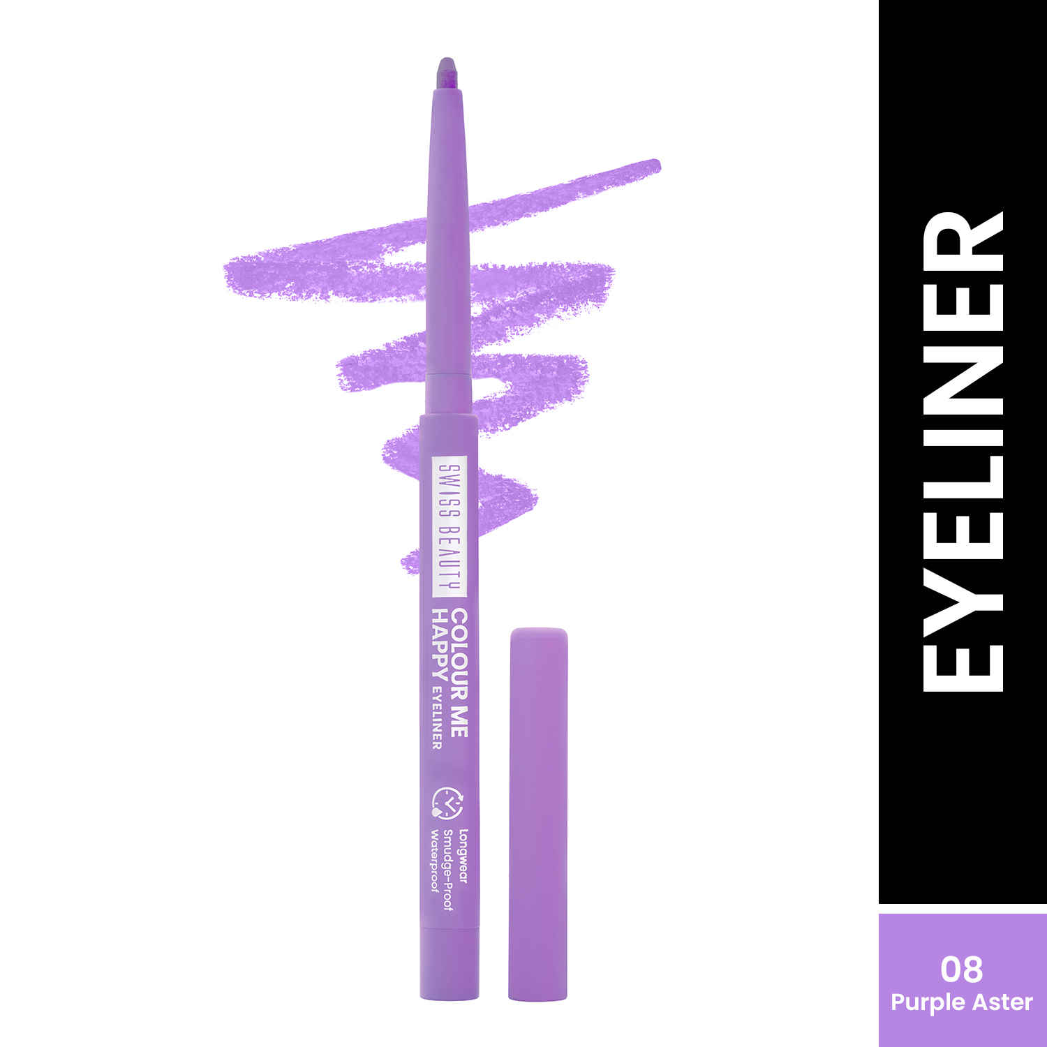 Buy Swiss Beauty Colour Me Happy Eyeliner | Waterproof & Smudge-Proof | Long-Lasting |8-Purple Aster 0.4 gm - Purplle